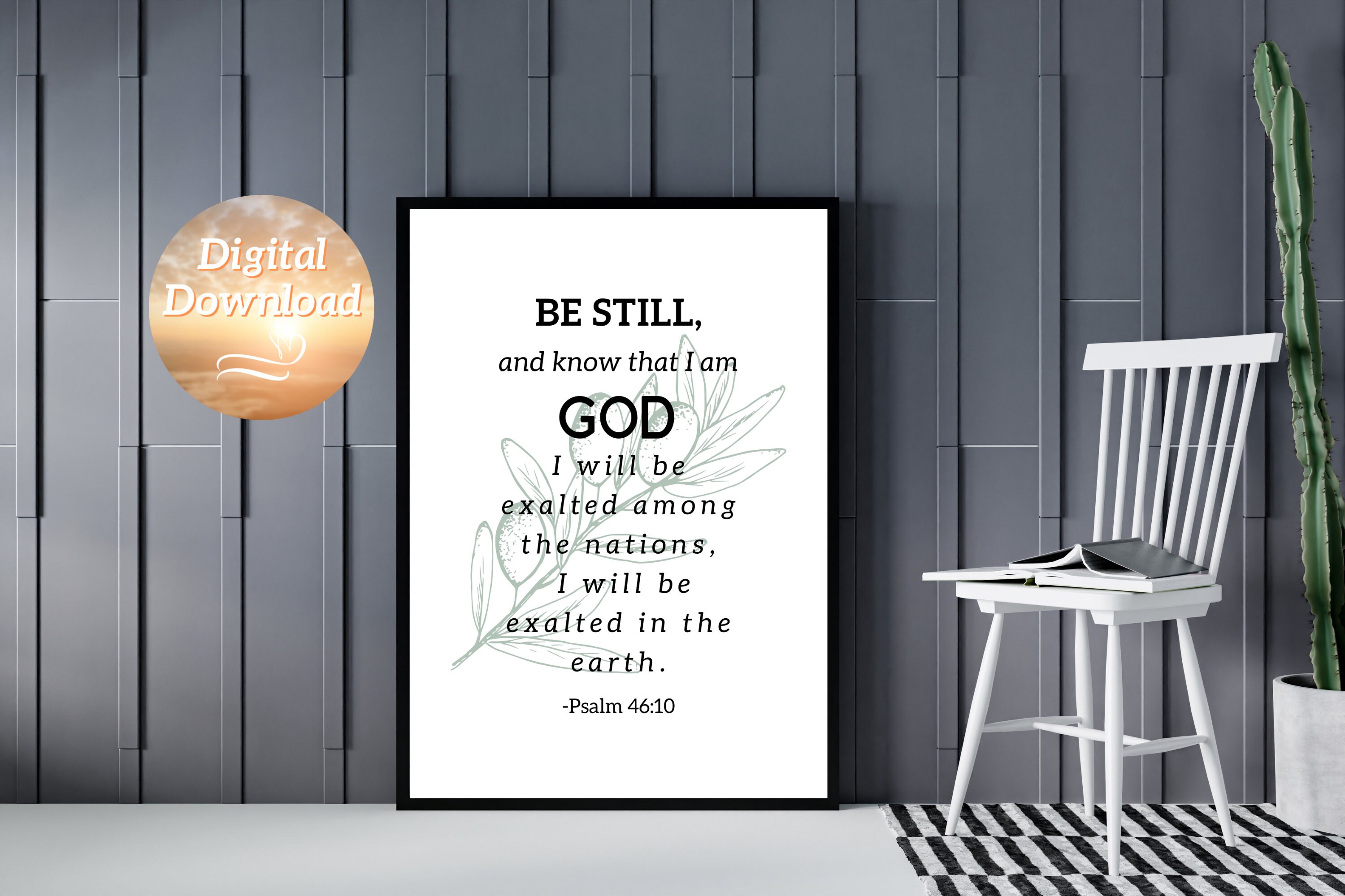 Be Still Printable Christian Wall Art, Digital Download Scripture Wall ...