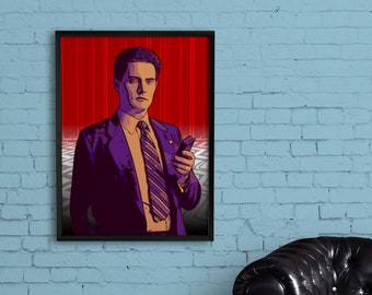 Agent Pictures Twin Peaks Poster Print Artwork Ideal Gift Unframed Dale Cooper Horror Illustration Wall Art Vintage Art Home Decor