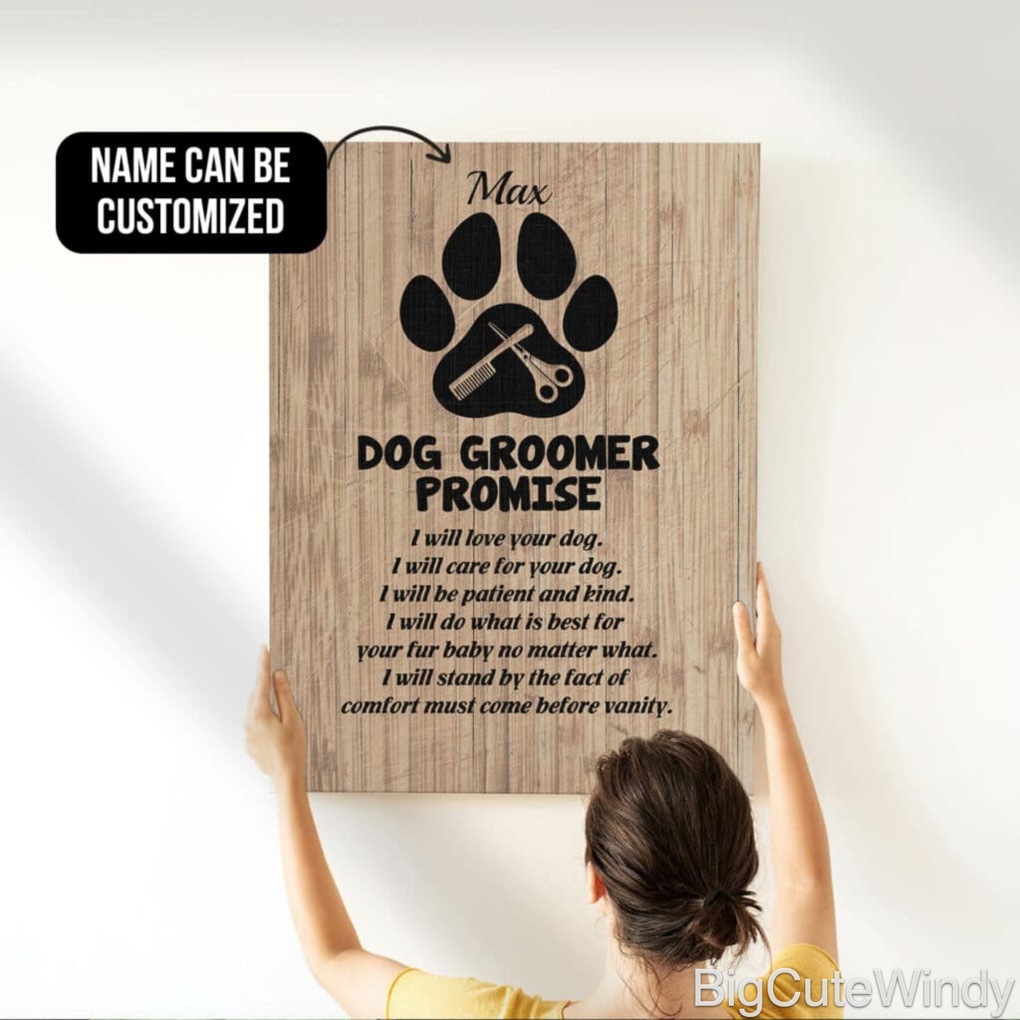 Personalized Dog Groomer Promise I Will Love Your Dog Framed Etsy