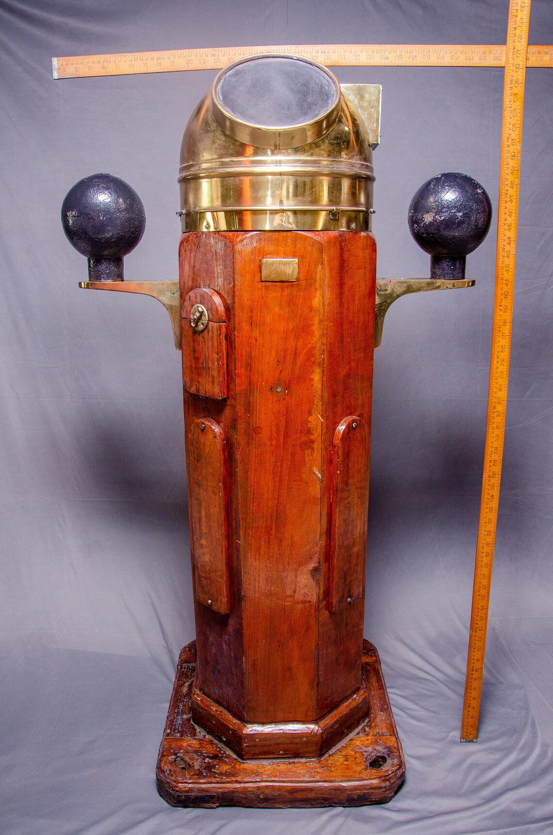 Antique 100 Original Large Wooden & Brass Binnacle Nautical Etsy