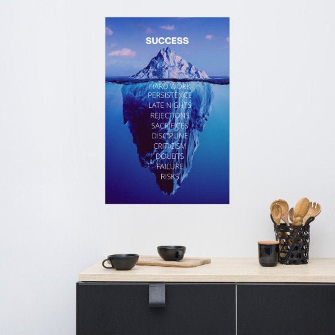 Success Iceberg Poster Motivational High Quality Poster Etsy