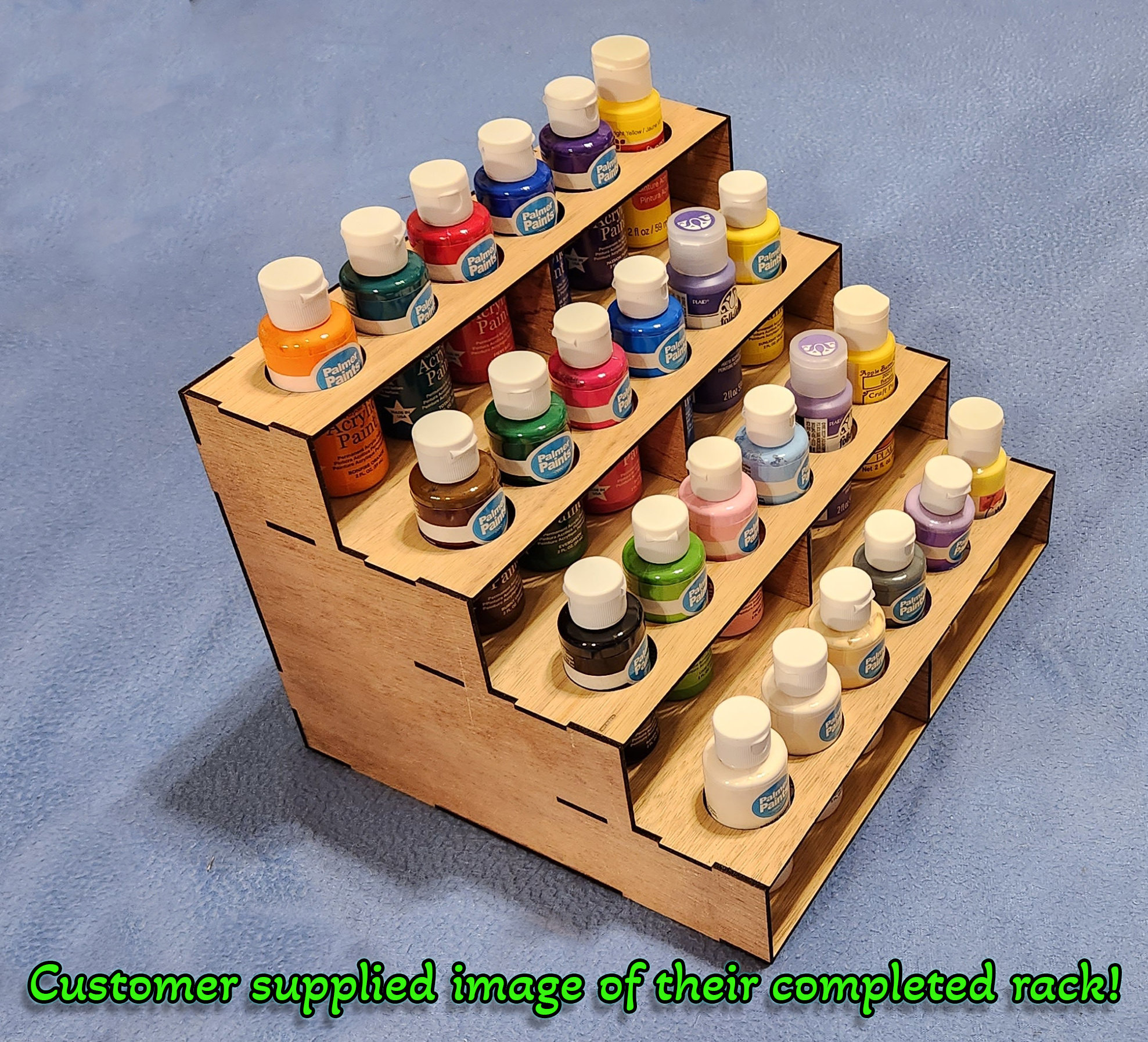 Paint Caddy for 2 Oz Paint Bottles, Acrylic Paint Storage Laser