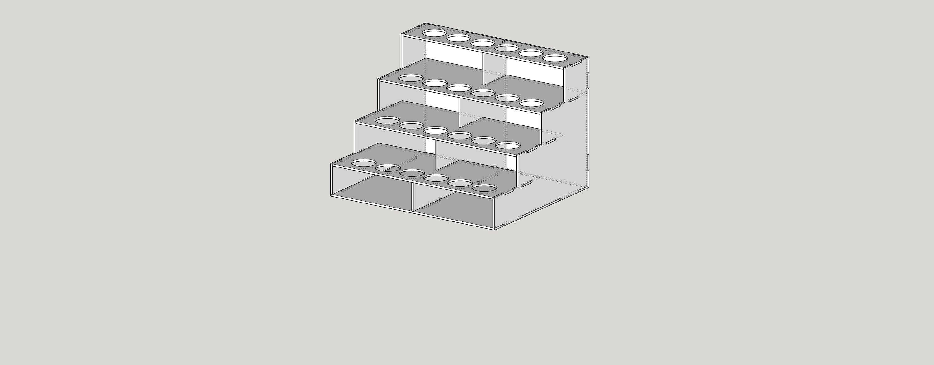 24 Bottle Paint Rack Plans for 3mm Plywood Etsy