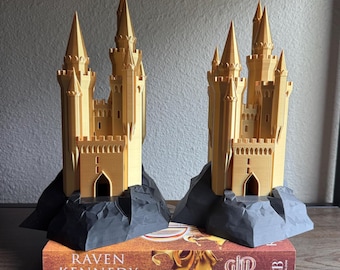 Gold Gilded Castle Inspired by The Plated Prisoner | 3D printed decor | Bookshelf Decor