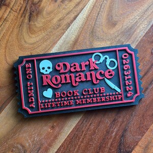 Boleto impreso en 3D para el club de lectura de romance oscuro, para el cuidado de estanterías imagen 3