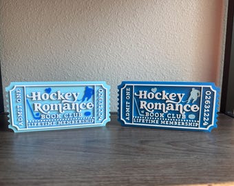 3D Printed Hockey Romance Book Club Ticket Bookshelf Sitter