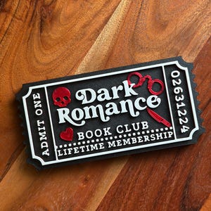 Boleto impreso en 3D para el club de lectura de romance oscuro, para el cuidado de estanterías imagen 2