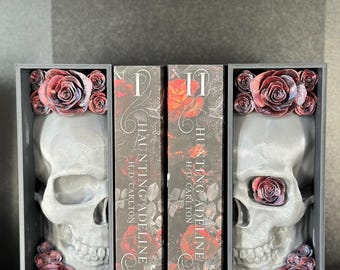 Sujetalibros de calaveras y rosas impresos en 3D, decoración de estantería de estilo gótico romántico / decoración gótica para el hogar / Booktok