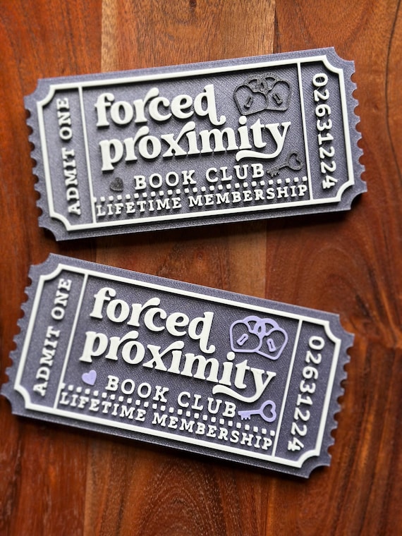 3D Forced Proximity Book Club Ticket Bookshelf Sitter