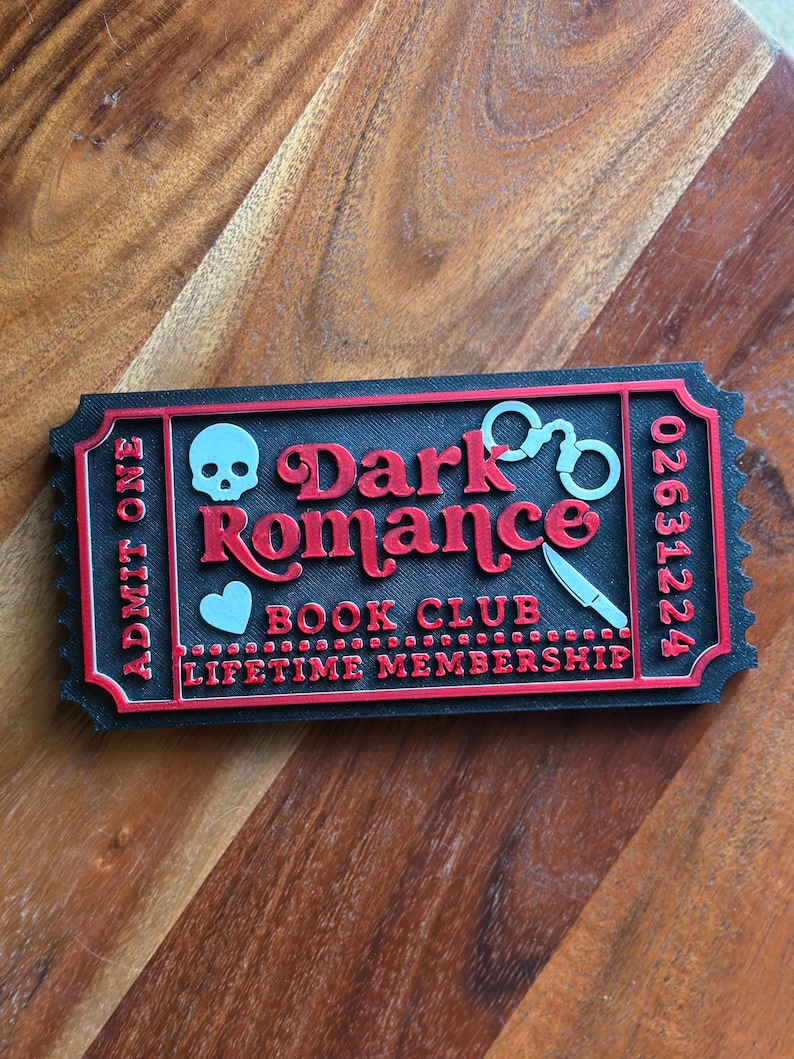 Boleto impreso en 3D para el club de lectura de romance oscuro, para el cuidado de estanterías imagen 4