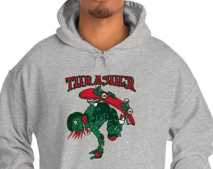 THRASHER - Ultimate Power Boarder Premium Hooded Sweatshirt - Free USA Shipping (Discount Shipping Outside USA)
