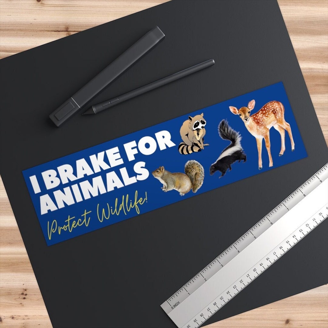 I Brake for Animals - Protect Wildlife - Bumper Sticker - Etsy