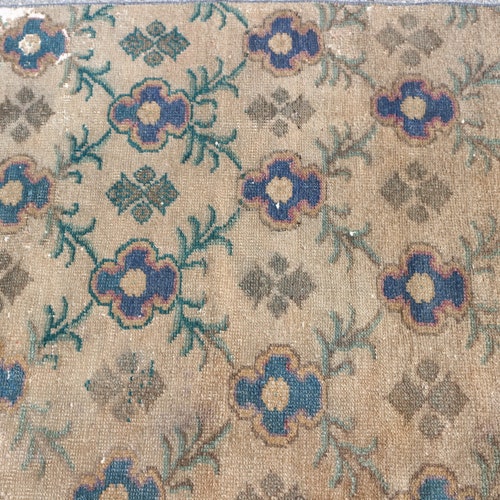 Vintage Rug, Runner Carpet, Turkish Rug, Home Decor Carpet, 42x102 inches Brown Carpet, Wool Kitchen Rugs, Decorative Corridor Rugs, shops 2536