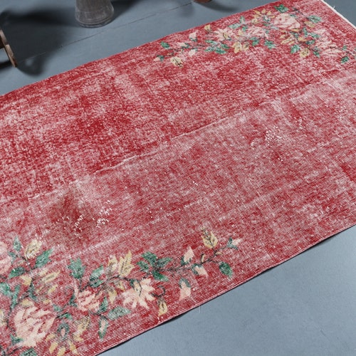 Area Carpet, Vintage Rug, shops Turkish Rug, Home Decor Carpet, 48x80 inches Red Carpet, Turkey Floor Rug, Bohemian Indoor Rug, 3941