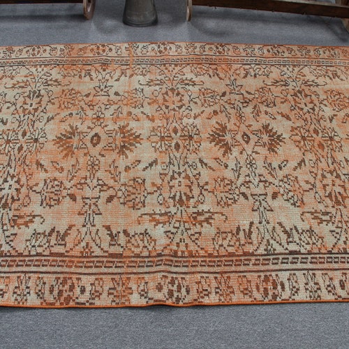 Vintage Rug, Area Carpet, Turkish Rug, Oushak Rug, 57x85 inches Brown Carpet, Handmade Indoor Rug, Handwoven Floor shops Carpet, 4666