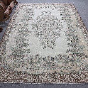 Turkish Rug, 5.8x9 ft Large Rugs, Vintage Rug, Antique Rug, Rugs For Bedroom, Beige Oriental Rugs, Large Wool Rug,