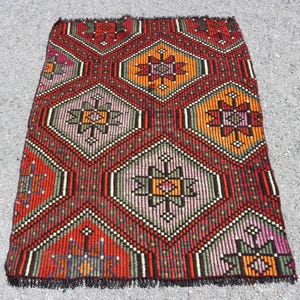 Turkish Kilim Rug, 94x129cm, Handmade Carpet