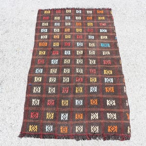 Turkish Rug, Vintage Kilim, 72x124cm, Handmade Turkish Carpet, 2x4ft