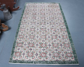 Vintage Rug, Accent Rug, Turkish Rug, Oushak Rug, 43x76 inches Beige Rug, Office Rug, Entry Rugs, Organic Area Rug,  4076