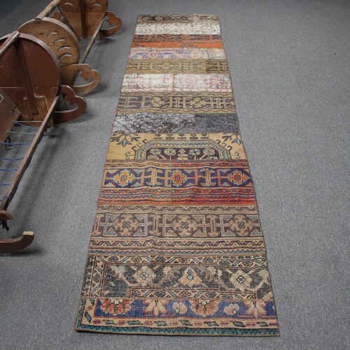 Turkish Rug, shops Vintage Rug, Patchwork Runner Rug, Bulk Order Rugs, 28x121 inches Green Rug, Wool Stair Rug, Tribal Corridor Rug, 4879