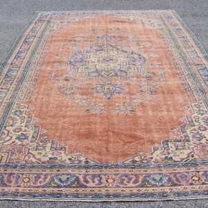 Oversize Rug, Turkish Rug, Vintage Rug, Oushak Carpet, 91x130 inches Red Rug, Handmade Home Decor Rugs, Outdoor Rug, Antique Carpet,  879