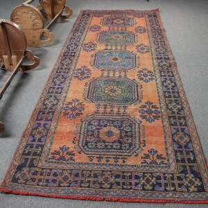 Vintage Teppich, Teppichläufer, Türkischer Teppich, Oushak Teppich, Handgewebter Küchenteppich 132x132 cm, Dekorativer Teppich im Flur, 4639