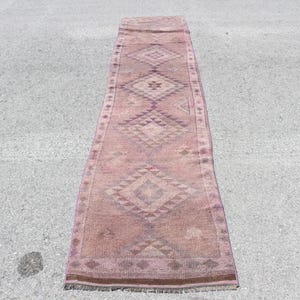 Vintage Runner Rug 2.4x11.6 ft (72x353 cm), Herki Red Patchwork Turkish Rug