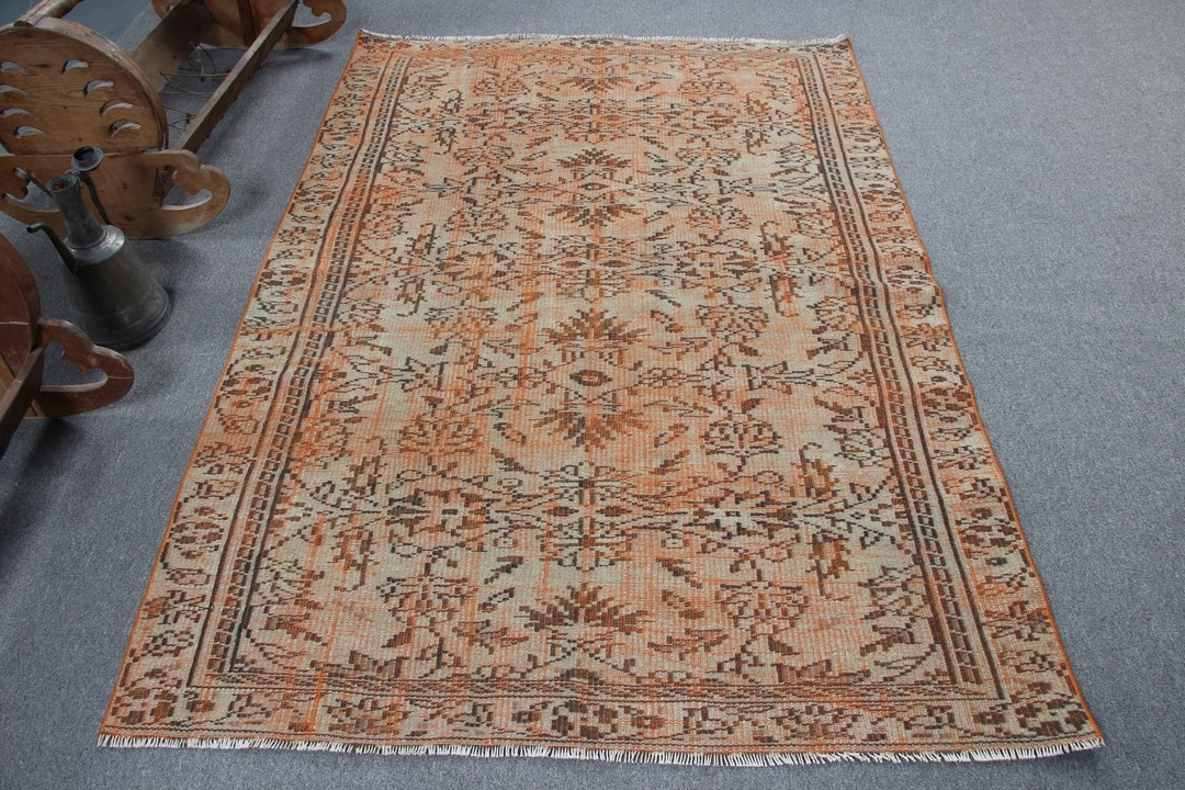 Vintage Rug, Area Carpet, Turkish Rug, Oushak Rug, 57x85