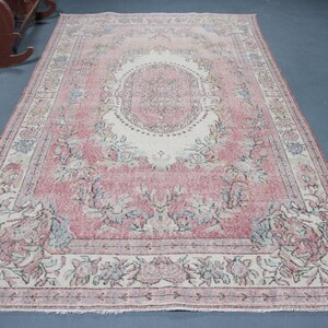Large Carpet, Vintage Rug, Turkish Rug, Antique Rug, 72x119 inches Beige Rug, Bohemian Salon Rug, Handwoven Living Room Carpet,  3964