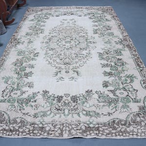 Turkish Rug, Large Rug, Vintage Rug, Antique Carpet, 73x121 inches Beige Rug, Bohemian Oversize Rug, Anatolian Living Room Carpet,  4013