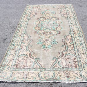 Turkish Rug, Large Carpet, Vintage Rug, Home Decor Rug, 57x104 inches Beige Rug, Organic Salon Rug, Outdoor Rug, Living Room Rug,  2839