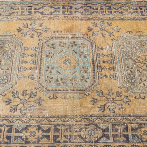 Vintage Rug, Area Rug, Turkish Rug, Oushak Carpet, 54x102 top inches Orange Carpet, Anatolian Bedroom Rugs, Handwoven Floor Carpet, 1653