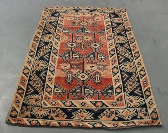Vintage Rug, Area Carpet, Turkish Rug, Home Decor Carpet, 50x73 inches Blue Rug, Bohemian Floor Carpet, Turkey Bedroom Rug,  2117