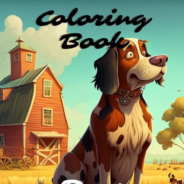 25 Pages Dogs Coloring Book
