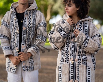 Manteau en laine marocain traditionnel fabriqué à la main, manteau en laine de style marocain brodé, élégant manteau marocain d'hiver, robe marocaine traditionnelle.