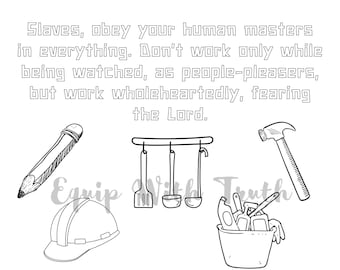 Colossians 3:22-24 Coloring Page