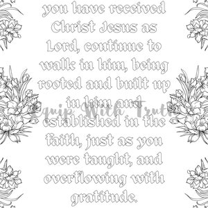Colossians 2:6-7 Coloring Page