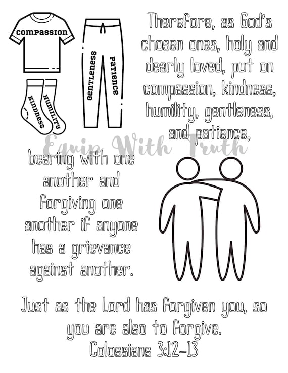 Colossians 31213 Coloring Page Etsy