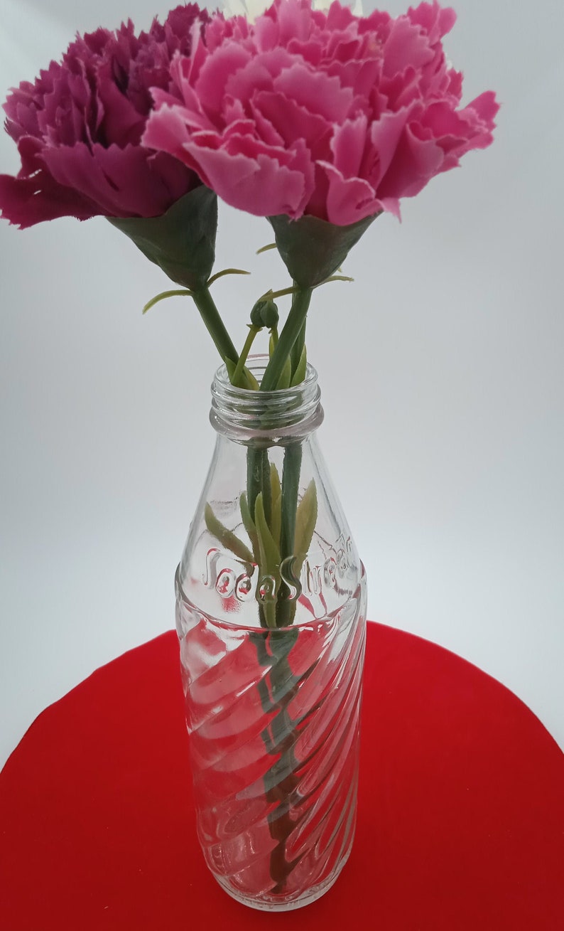 Vintage Soda Stream Bottles Embossed Glass Twisted Design Etsy