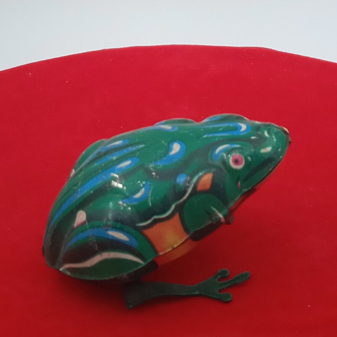 Vintage Windup Tin Toy MS082 Jumping FROG With Key Etsy