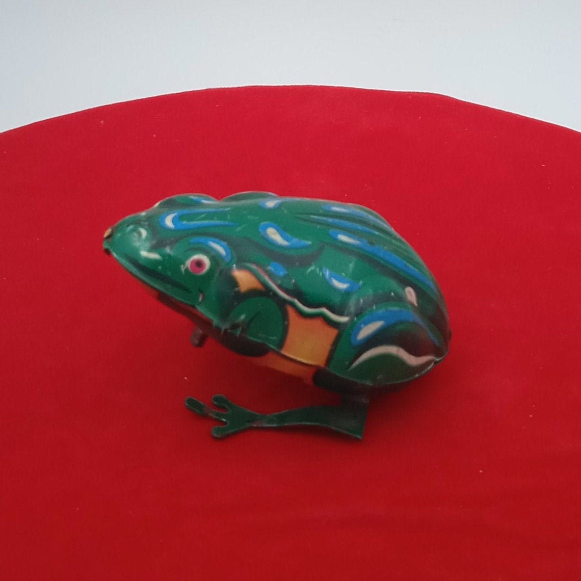 Vintage Windup Tin Toy MS082 Jumping FROG With Key Etsy