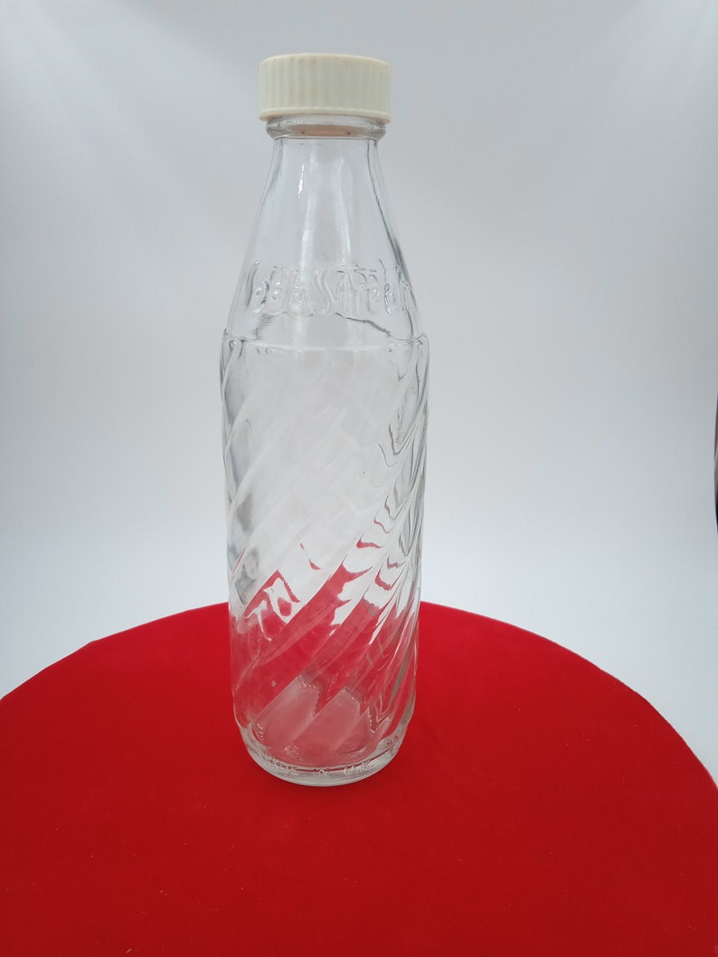 Vintage Soda Stream Bottles Embossed Glass Twisted Design Etsy