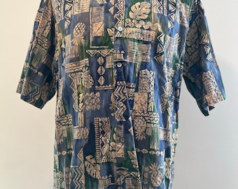 Tori Richard Cotton Short Sleeve Button Down Summer Casual Dress Shirt Large