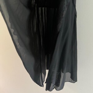 Hazel Anthropologie 100% Silk Midi Skirt w Lace Asymmetrical Hem Split Medium image 6
