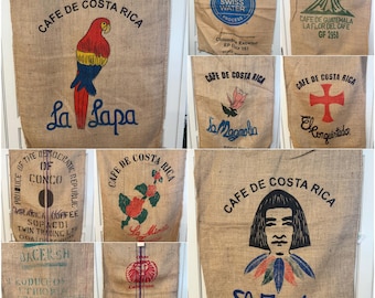 Lot of 10 Jute Burlap Coffee Bag Sack Cafe Bags 43”x28” JL