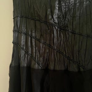 Hazel Anthropologie 100% Silk Midi Skirt w Lace Asymmetrical Hem Split Medium image 4