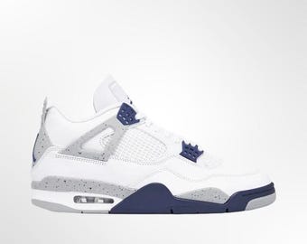 White Blue Basketball Sneakers, Retro Streetwear Shoes, Cement Style Athletic Footwear, Sport Fashion Sneakers