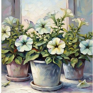 Petunia Flower Vibrant Original Impasto Wall Art Floral Small Oil Painting Artwork Hand-Painted Garden Art Renata Minko