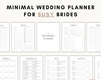 Wedding Planner Printable, Minimal Wedding Planner, Wedding Planner Book, Digital Wedding Planner, Wedding Binder, Wedding Planner Organizer