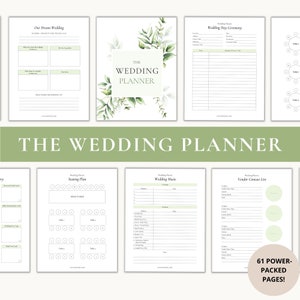 Wedding Planner Printable, Greenery Wedding Planner, Wedding Planner Book,Digital Wedding Planner,Wedding Binder,Wedding Planner Organizer